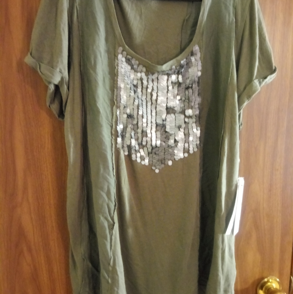 Green Shimmer Top 1X